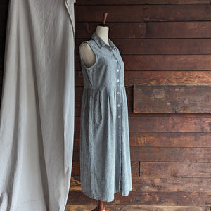 90s Vintage Gingham Midi Dress