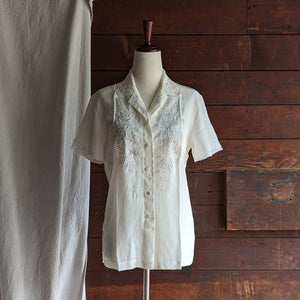 Vintage Hand Embroidered Silk Blouse