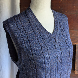 80s Vintage Navy Blue Acrylic Sweater Vest