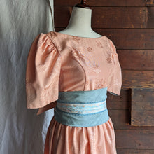 Load image into Gallery viewer, 70s/80s Vintage Homemade Peachy Pink Jacquard Dress
