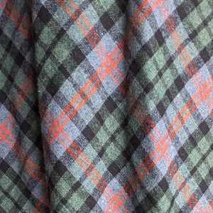 70s/80s Vintage Wool/Flax Plaid Maxi Skirt