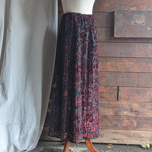 Silk Blend Burnout Velvet Maxi Skirt