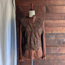 Load image into Gallery viewer, 70s Vintage Ruffled Brown Blouse
