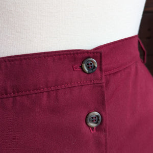 90s Vintage Plus Size Red Button-Front Skirt