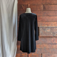 Load image into Gallery viewer, 90s Vintage Black Velour Mini Dress
