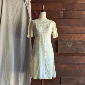 60s Vintage Homemade Cream Lace Dress