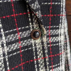 Vintage Black Plaid Blazer