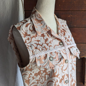 90s Vintage Copper Jacquard Vest