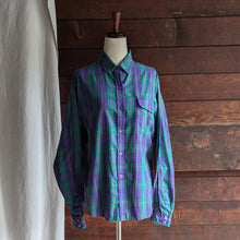 Load image into Gallery viewer, Vintage Green and Purple Plaid Shirt
