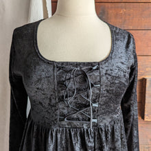 Load image into Gallery viewer, 90s Vintage Witchy Black Velvet Dress

