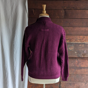 80s Vintage Purple Acrylic Knit Sweater