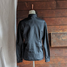 Load image into Gallery viewer, 80s Vintage Black Pleated Polyester Blouse
