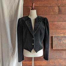 Load image into Gallery viewer, Black Velvet Cropped Jacket

