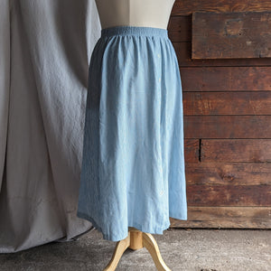 90s Vintage Blue Gingham Maxi Skirt
