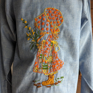 70s Vintage Holly Hobbie Embroidered Shirt