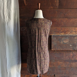 90s Vintage Long Brown Paisley Vest