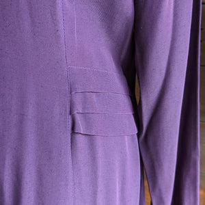 80s Vintage Purple Rayon Maxi Dress