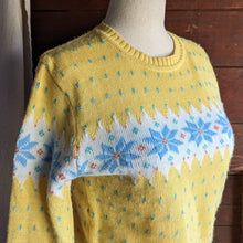 Load image into Gallery viewer, 90s Vintage Yellow and Blue Knit Sweater
