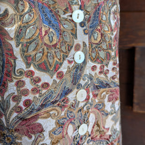 90s Vintage Golden Paisley Tapestry Vest