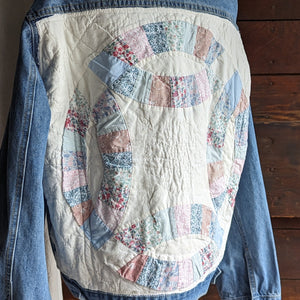 Patchwork Quilt and Lace Denim Jacket