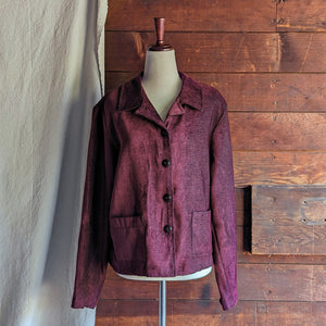 90s/Y2K Wine Colored Acrylic Blend Jacket