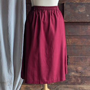 90s Vintage Plus Size Red Button-Front Skirt