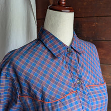 Load image into Gallery viewer, Vintage Red and Blue Western-Style Plaid Shirt
