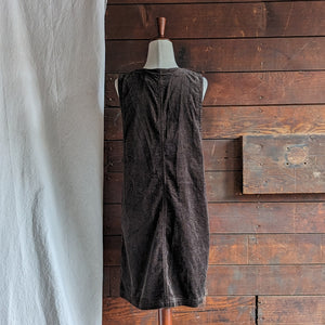 90s Vintage Brown Corduroy Mini Jumper Dress