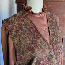 Load image into Gallery viewer, 70s Vintage Ruffled Brown Blouse
