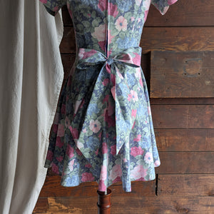 90s Vintage Homemade Rose Print Mini Dress