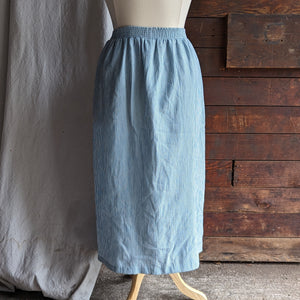 90s Vintage Blue Gingham Maxi Skirt