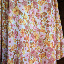 Load image into Gallery viewer, 60s/70s Vintage Sapphic Floral Maxi House Dress
