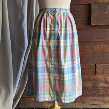 Load image into Gallery viewer, 90s Vintage Spring Plaid Cotton Midi Skirt
