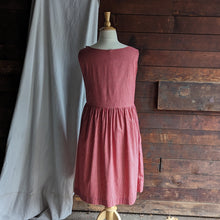 Load image into Gallery viewer, 90s Vintage Homemade Red Cotton Pinafore Dress
