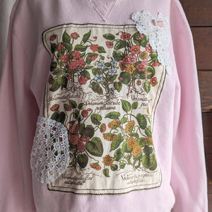 Patchwork Pink Grannycore Floral Sweatshirt