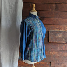 Load image into Gallery viewer, 90s Vintage Denim and Plaid Shirt
