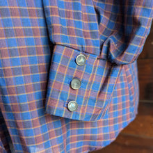 Load image into Gallery viewer, Vintage Red and Blue Western-Style Plaid Shirt
