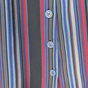 80s Vintage Poly Blend Striped Skirt