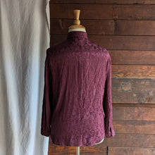 Load image into Gallery viewer, 90s Vintage Wine Rayon Jacquard Blouse
