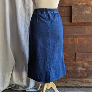 Vintage Dark Wash Denim Maxi Skirt