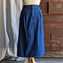 Load image into Gallery viewer, Vintage Dark Wash Denim Maxi Skirt
