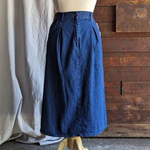 Vintage Dark Wash Denim Maxi Skirt