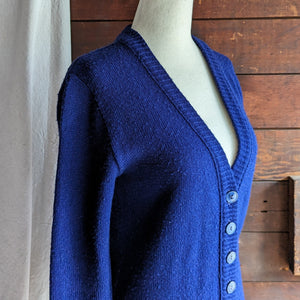 70s/80s Vintage Blue Acrylic Knit Cardigan