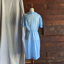 Load image into Gallery viewer, 50s Vintage Baby Blue Midi Shirtdress
