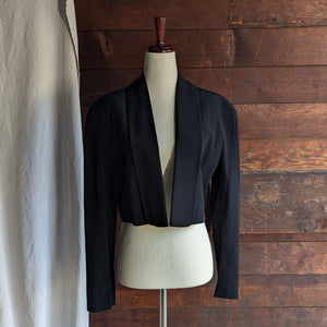 Vintage Cropped Black Nylon Blazer