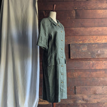 Load image into Gallery viewer, 90s Vintage Short Sleeve Olive Shirtdress
