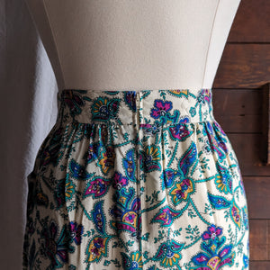Vintage Rayon Paisley Skirt with Pockets