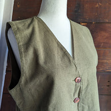 Load image into Gallery viewer, 90s Vintage Olive Green Cotton Vest
