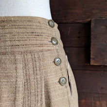 Load image into Gallery viewer, 80s Vintage Brown Wool Midi Wrap Skirt
