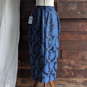 Cotton Blend Blue Jacquard Maxi Skirt